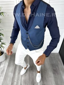 Vesta barbati eleganta slim fit bleumarin V29 141-2 E