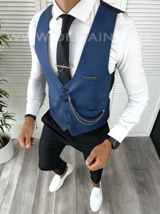 Vesta barbati eleganta slim fit bleumarin V65 E 141-3