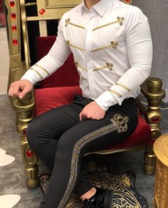 Camasa barbati alba slim fit B8574 6-4