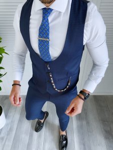 Vesta barbati eleganta slim fit bleumarin B8584 P18-4.3