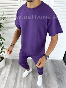 Trening barbati mov pantaloni + tricou oversize B7934 O3-1.2