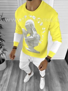 Bluza barbati galbena vatuita slim fit K411 31-2.3 e 110-4