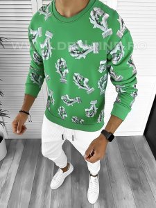 Bluza barbati cu imprimeu verde K410 29-1