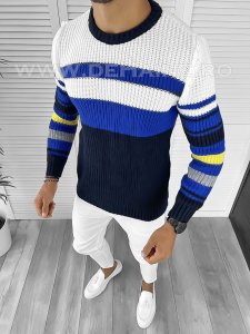 Pulover barbati gros slim fit bleumarin T3576 105-4*