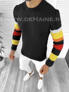 Pulover barbati gros slim fit negru T3588 109-1 2 3.4 U7-1