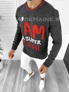Pulover barbati gros gri slim fit T3590 99-5