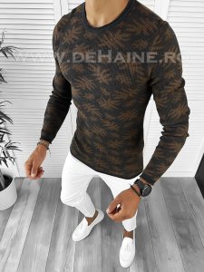 Pulover barbati gros slim fit maro T3703 34.1-1.2.3