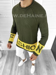 Pulover barbati gros slim fit kaki ZR T3580 106-4