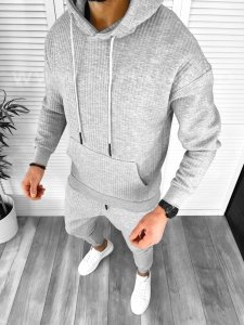 Hanorac barbati slim fit gri deschis K028 O6-1.2