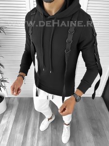 Hanorac barbati negru slim fit 2728 i4-3 U7-2