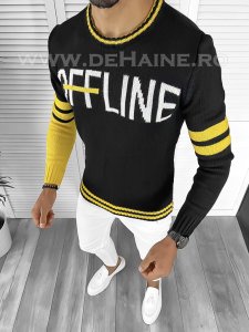 Pulover barbati gros slim fit negru ZR T3609 I4-6