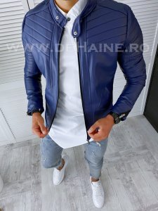 Geaca barbati bleumarin piele ecologica b2803 N1-2 29-5