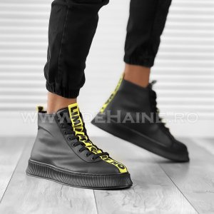 Ghete barbati inalte negre B9522 A31-1