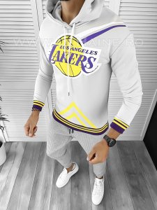 Hanorac barbati alb slim fit K013 97-1.3 E 55-2/ 123-2 