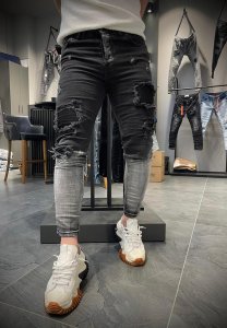 Blugi barbati conici negri B9534 D5-3.1