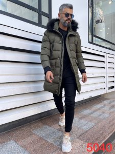 Geaca barbati groasa kaki de iarna B9646