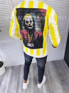 Bluza barbati galbena cu imprimeu pe spate K353 D2-5.4