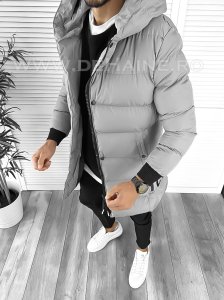 Geaca barbati groasa gri de iarna 1100 