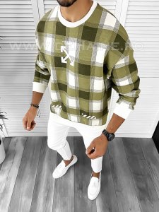 Bluza barbati kaki oversize K356 E 36-1