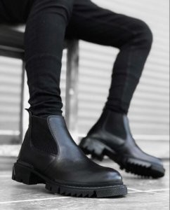 Ghete barbati negre din piele naturala B9767 A31-2