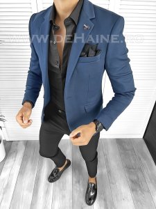 Sacou barbati slim fit bleumarin B8340 69-3 E/ 8