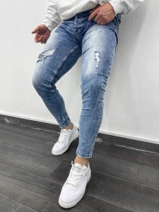 Blugi barbati conici albastri B9776 B15-5