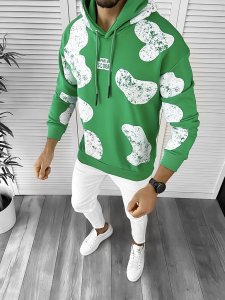 Hanorac barbati slim fit verde K494 15-1.3 E