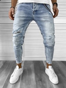 Blugi barbati conici albastru deschis 371 O2-2.1