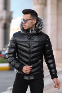 Geaca barbati groasa de iarna neagra B9786 61