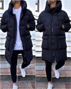 Geaca barbati groasa neagra de iarna B6191 E