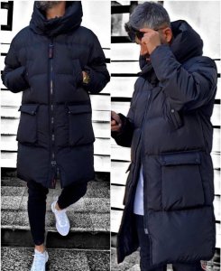 Geaca barbati groasa neagra de iarna B6191