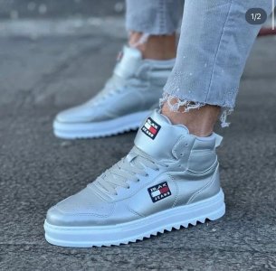 Adidasi barbati casual argintii B9827 A33-1