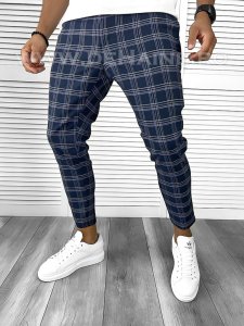 Pantaloni barbati casual regular fit in carouri A8462 N3-6.1