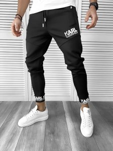 Pantaloni de trening conici negri B9873 Z