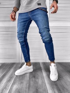 Blugi barbati conici albastri 1635 H2-1