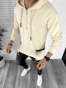 Hanorac barbati bej slim fit K177 I1-3