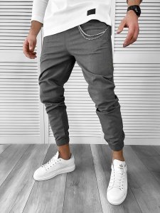 Pantaloni barbati casual gri inchis 7182 112-3