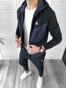Trening barbati albastru pantaloni + hanorac 14040 34-5