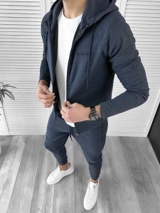 Trening barbati albastru pantaloni + hanorac 14047 34-2