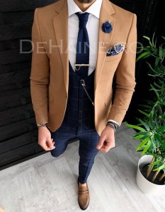 Sacou barbati maro slim fit ZR A4003 78-1 E