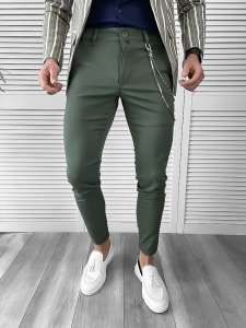 Pantaloni barbati eleganti kaki 7193 O2-3.4