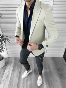 Sacou barbati slim fit bej 10126 E 45-5*