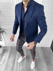Sacou barbati slim fit bleumarin 10125 E