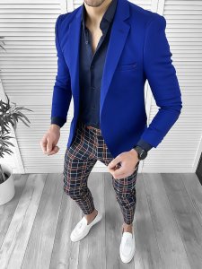 Sacou barbati slim fit albastru 10127 E