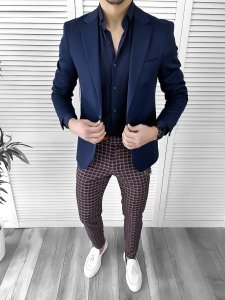 Tinuta barbati smart casual Pantaloni + Camasa + Sacou 10067