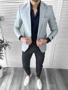 Tinuta barbati smart casual Pantaloni + Camasa + Sacou 10085