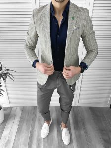 Tinuta barbati smart casual Pantaloni + Camasa + Sacou 10094