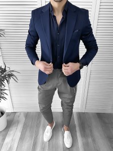 Tinuta barbati smart casual Pantaloni + Camasa + Sacou 10097