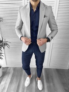 Tinuta barbati smart casual Pantaloni + Camasa + Sacou 10113