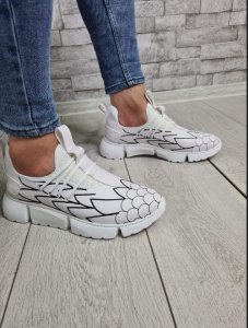 Adidasi barbati casual albi R187 99-1 E